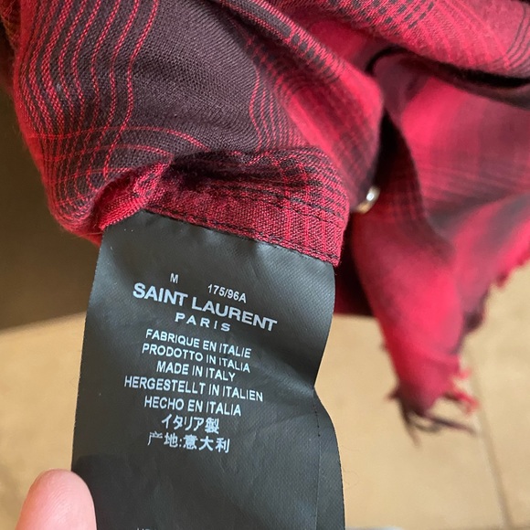 Saint Laurent Plaid frayed Button up - Picture 4 of 4